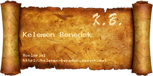 Kelemen Benedek névjegykártya