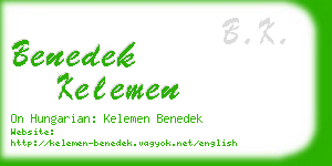 benedek kelemen business card